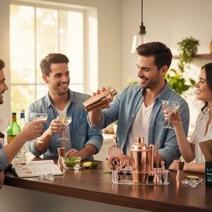 NWT LeMuna Copper Cocktail Bartender Kit 14 pieces no stand